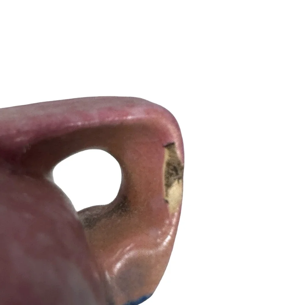 Vintage‎ Roseville Baneda Art Pottery Vase Pink Blue Floral Handles 606-7 READ